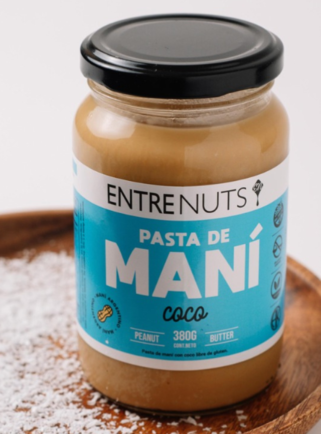 [1466-12] CAJA PASTA DE MANI COCO X 370 GR ENTRENUTS -SIN TACC-