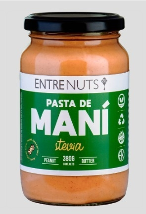 [1464] PASTA DE MANI STEVIA X 370 GR ENTRENUTS -SIN TACC-